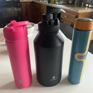 Set of 3 Insulated Stainless Steel Water Bottles